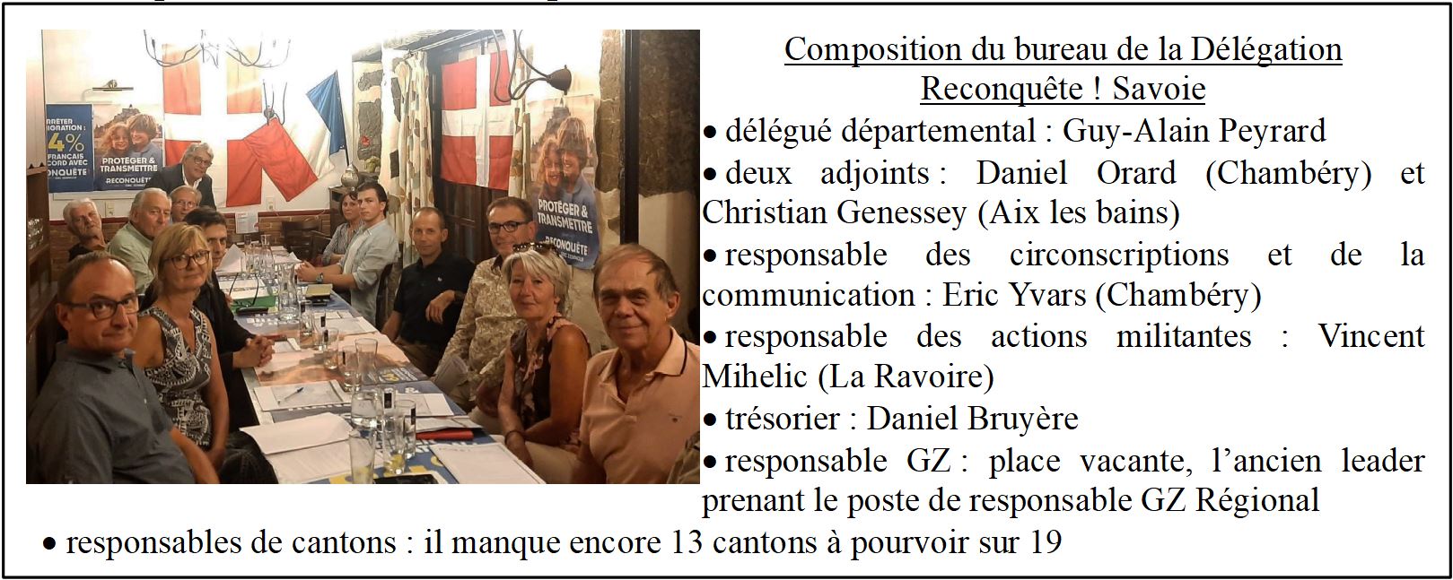 Renouvellement du Bureau de la Délégation Reconquête! Savoie
