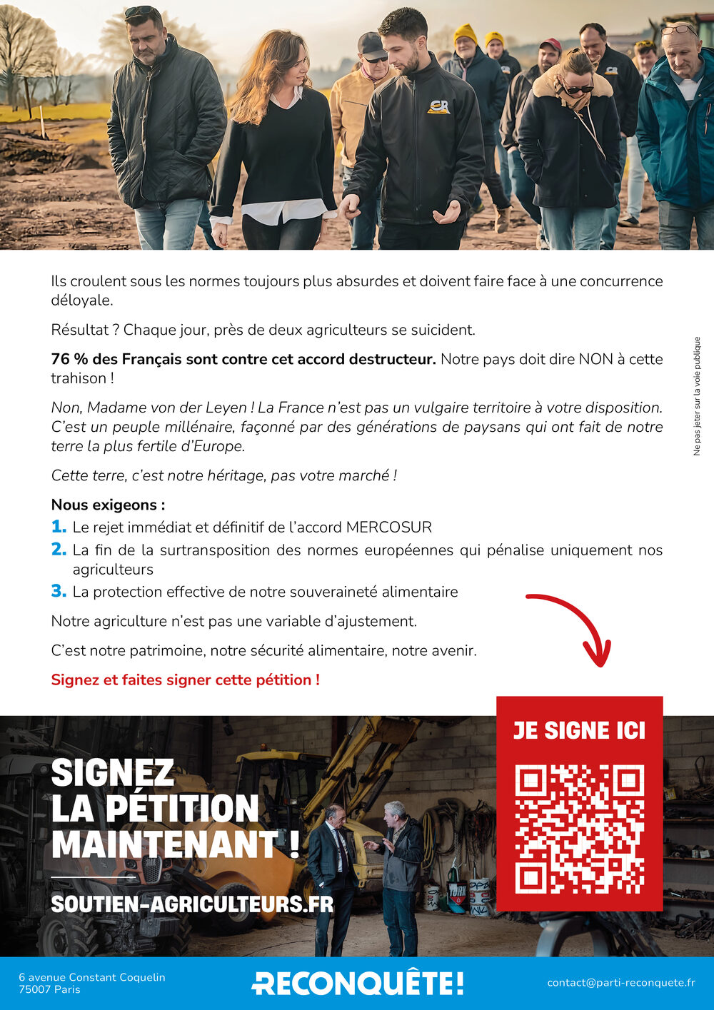 Tract Non au Mercosur — verso