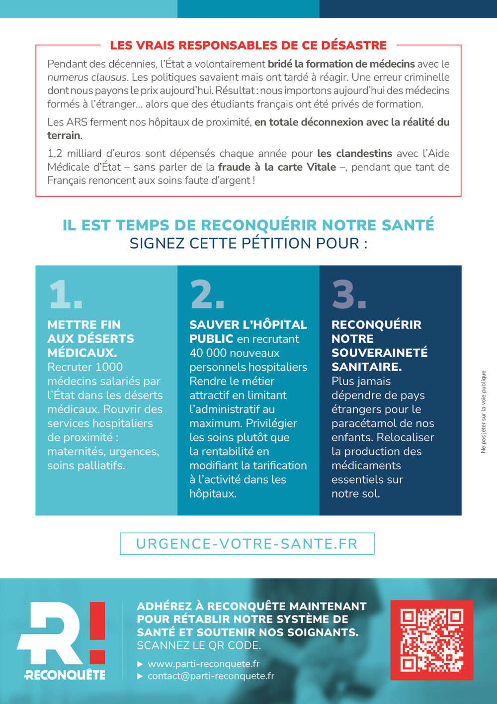 Tract Urgence pour votre santé — verso